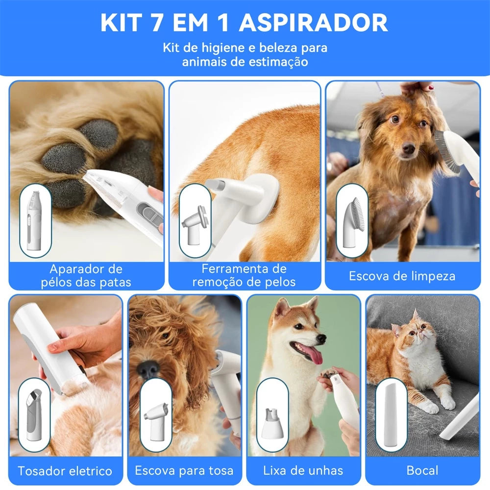 Superven™ | Aspirador Multifuncional 7 em 1 para Cães e Gatos