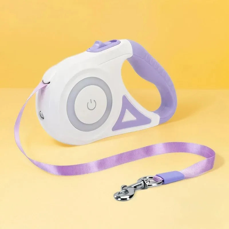 Guia RGB Retrátil com Lanterna LuminaRGB | Para Cachorro e Gato - Bonopet