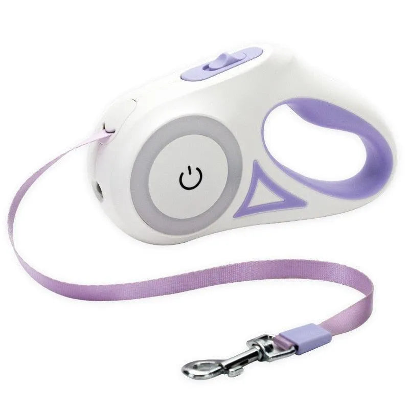Guia RGB Retrátil com Lanterna LuminaRGB | Para Cachorro e Gato - BonoPet