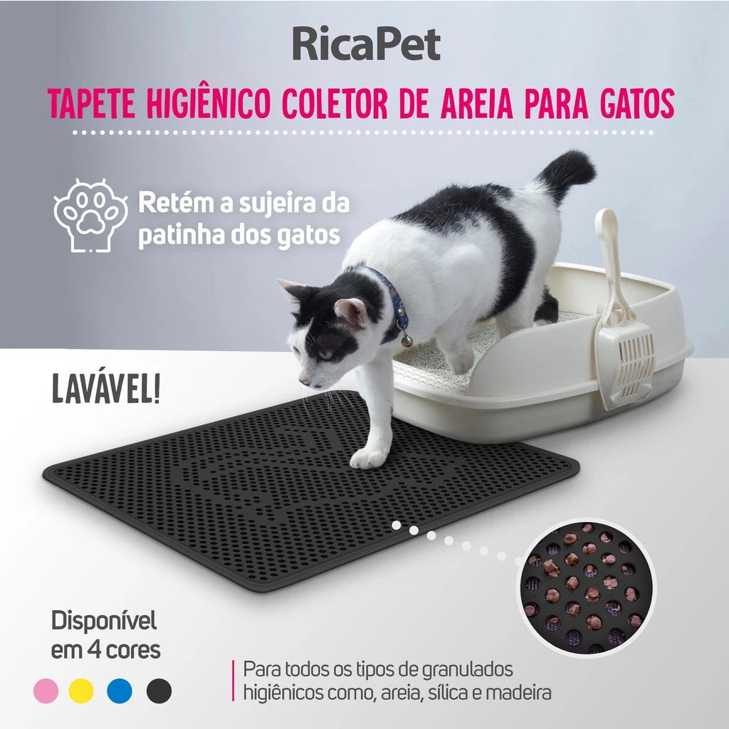 CatClean Mat™ | Tapete Captador de Areia para Caixa de Areia de Gatos